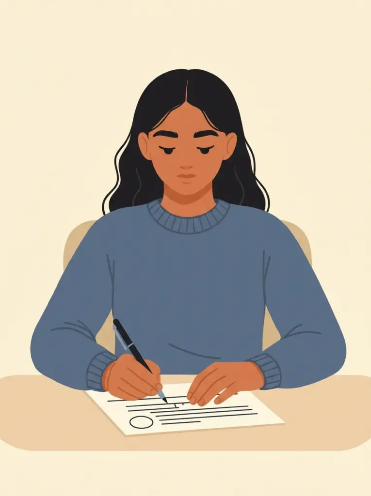 Patient completing intake forms before ADHD Evaluation or Autism Assessment at Sachs Center