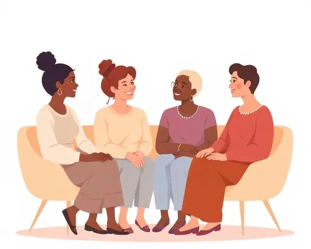 Diverse group of women discussing neurodivergent care with Sachs Center ADHD Autism and AuDHD specialists